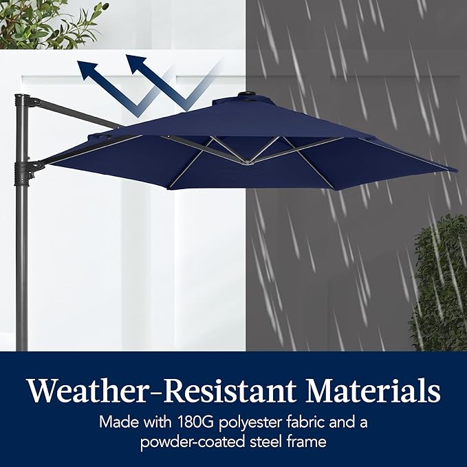 Best Choice Products 10ft Offset Cantilever Hanging Market Patio Umbrella - Image 5
