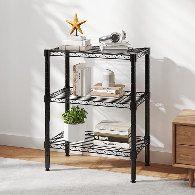 DUMOS 3-Tier Metal Wire Storage Shelves, Adjustable Standing Storage Rack Shelf - Image 2