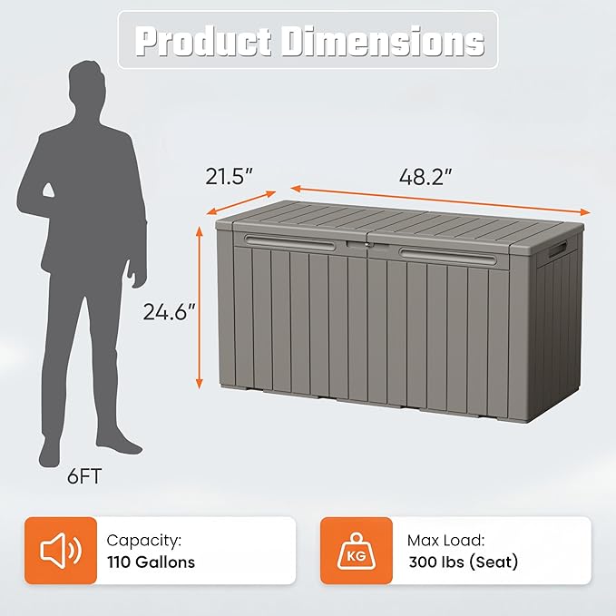 Greesum 110 Gallon Outdoor Storage Box - Image 7