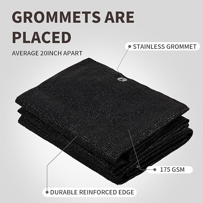 LOVE STORY Custom Size 3.3'x9' Black Balcony Privacy Screen, UV Block Privacy - Image 6