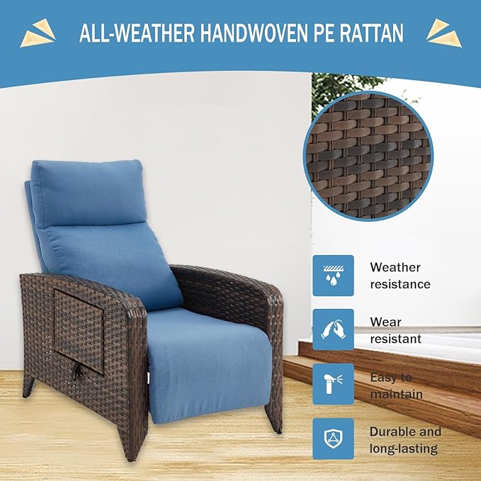 Upgraded Outdoor Recliner Chair, Reclining Patio Chairs - Image 6