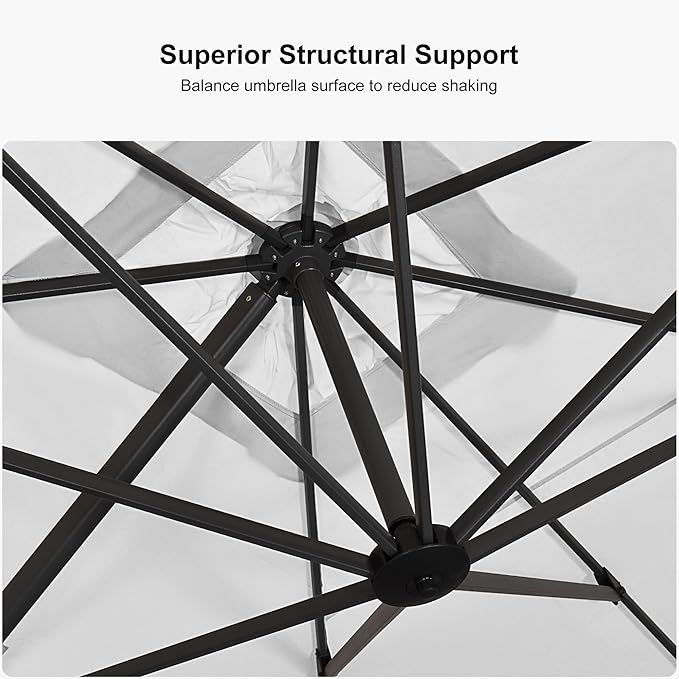 PURPLE LEAF 9' X 11.5' Patio Umbrella Outdoor Cantilever Rectangle Umbrella - Image 5