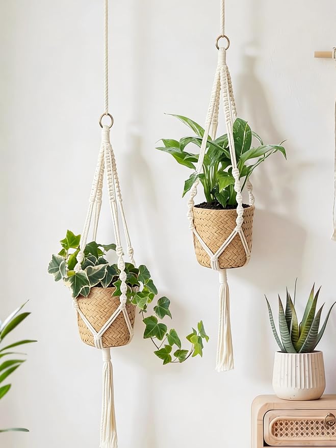 Bamworld Macrame Plant Hanger Indoor Hanging Planter - Image 7