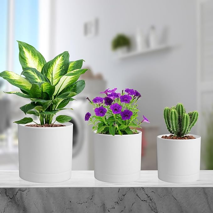 6/5/4 inch Flower Pots, Plastic Planters - Image 7