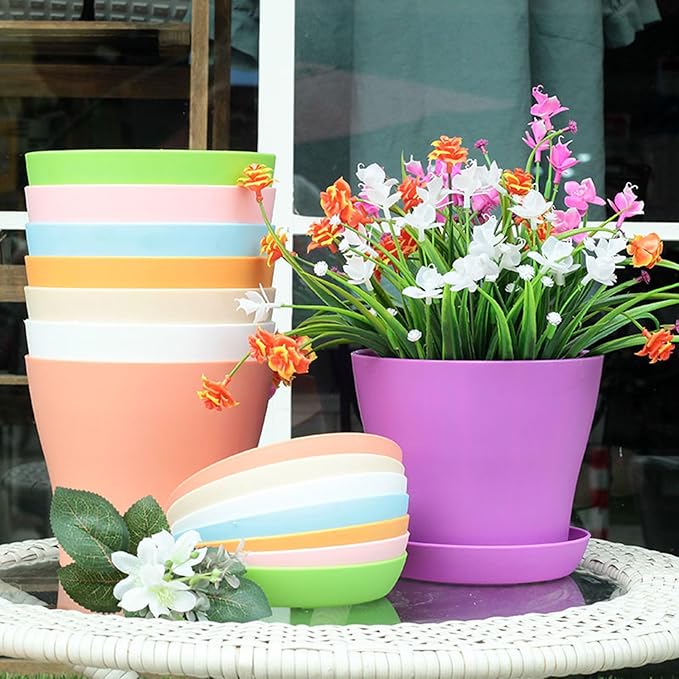 Tergy 20 Pack 7 Inch Plant Pots Bulk Small Plastic Planters Pots - Image 4