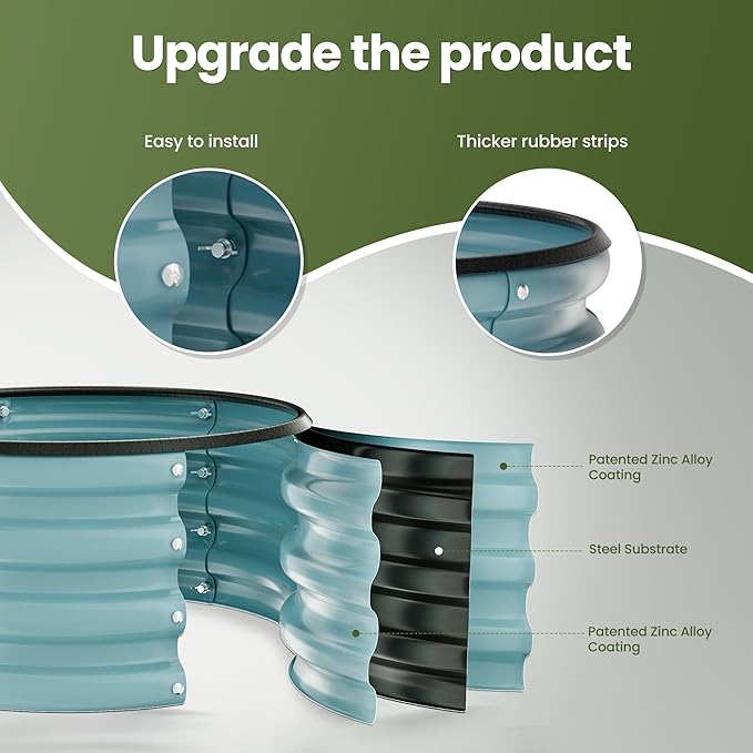 ZXZYHFTY Round Galvanized Raised Garden Bed kit, Round Large Metal Raised - Image 3