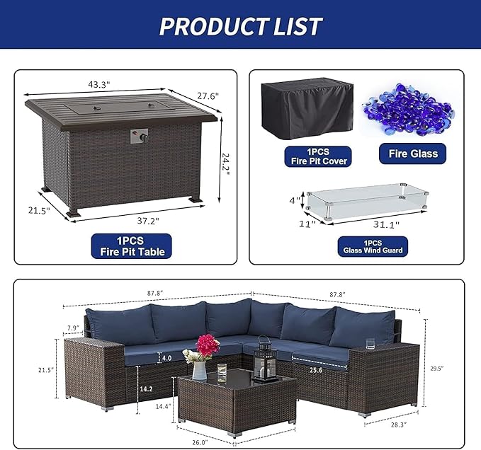 Kullavik 7 Pieces Outdoor Patio Furniture Set - Image 7