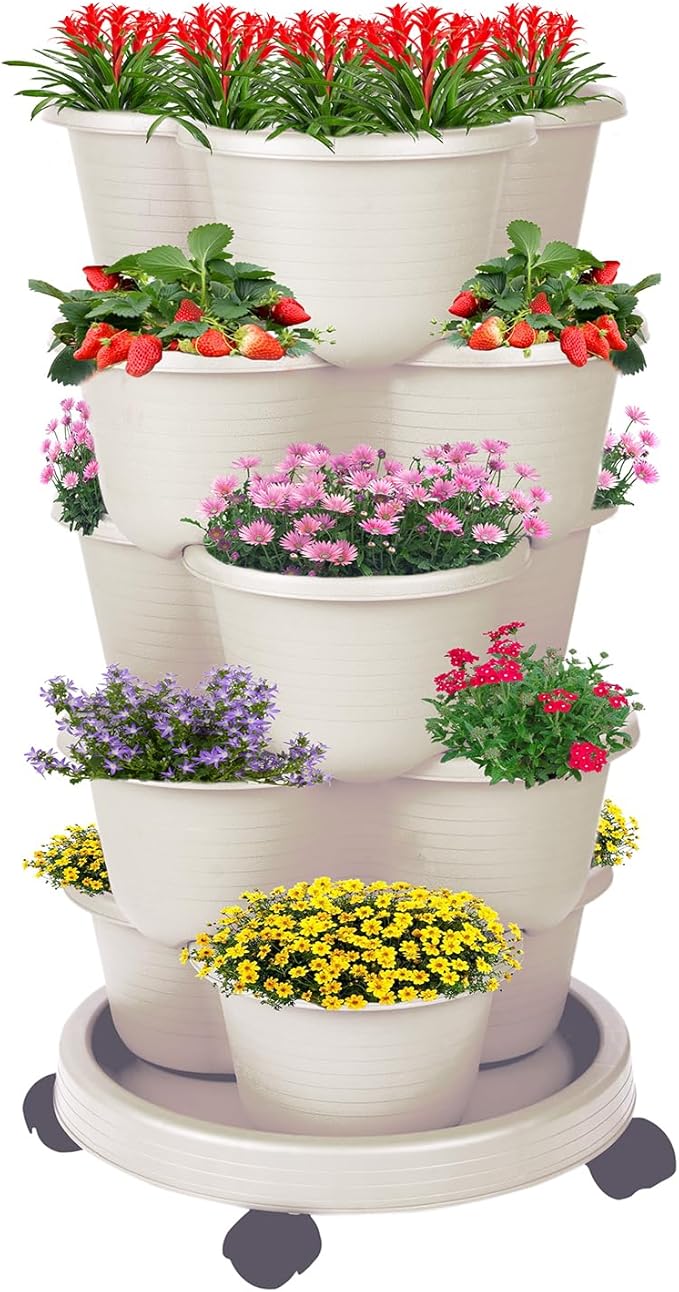 5-Tier Vertical Garden Tower Stackable Planter by Pinky+Family