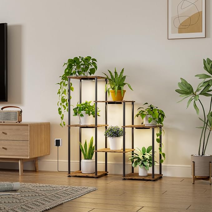 Bstrip Plant Stand Indoor with Grow Light, 7 Tier Flower Stand with Plant Light - Image 3