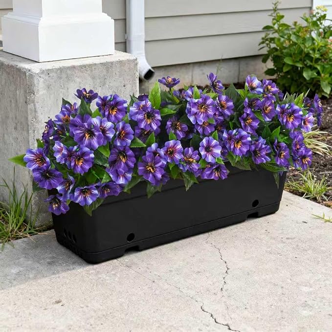 Fake Artificial Flowers for Outdoors Decoration, 4 Bundles Silk Faux Spring - Image 5