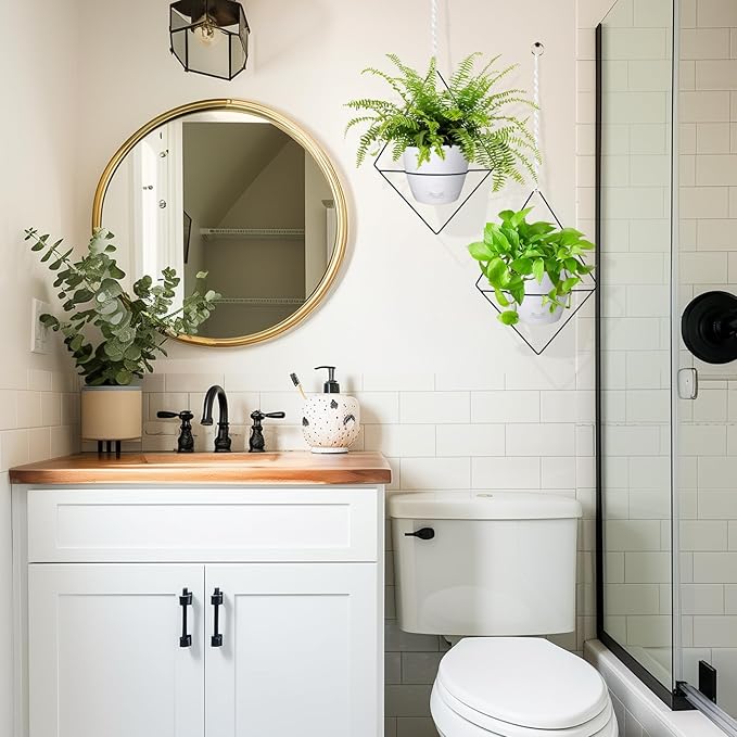 Hanging Planters for Indoor Plants, 2 Set Self Watering Hanging Flower Pots - Image 8