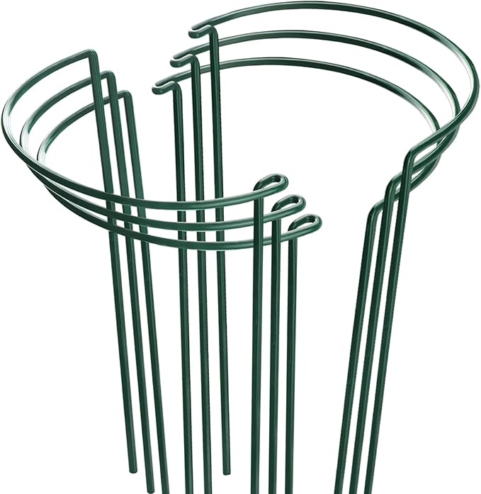 HiGift Plant Support Stakes, 6 Pack Metal Peony Cages and Supports, Garden - Image 8