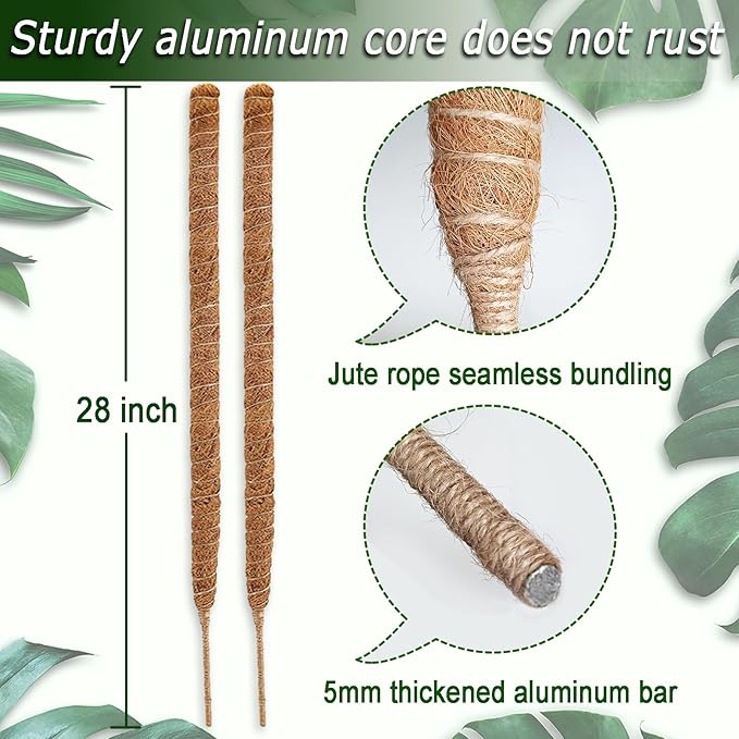 2 Pack Moss Pole, 28 Inch Bendable Moss Pole - Image 2