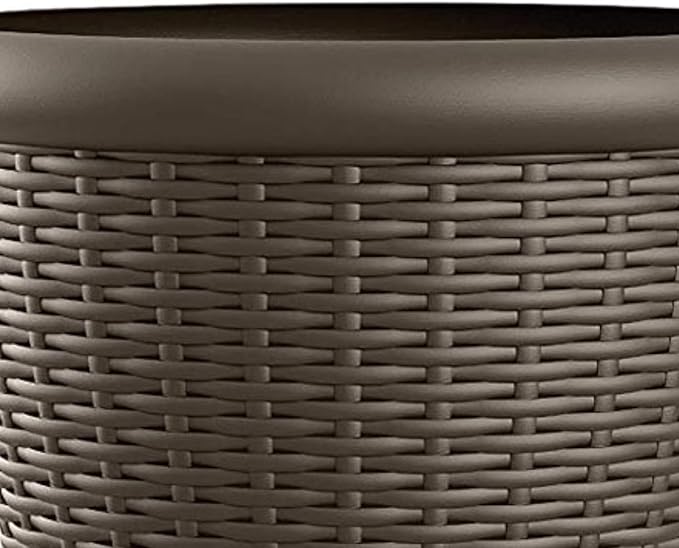 Suncast 4 Pack Wicker Planter w/ Drillable Drain Holes, Decorative - Image 7