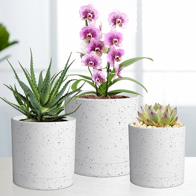 7/6.5/6/5/4 inch Plant Pots, 5 Pack Cylinder Flower Pots - Image 5