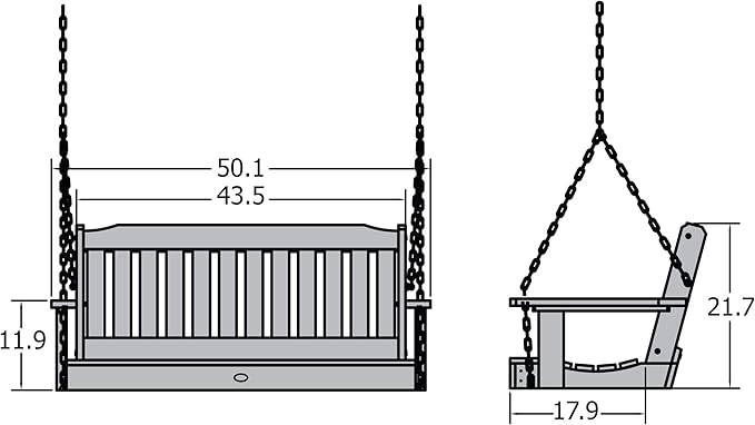 highwood Lehigh Porch Swing, 4 Feet, Coastal Teak - Image 7