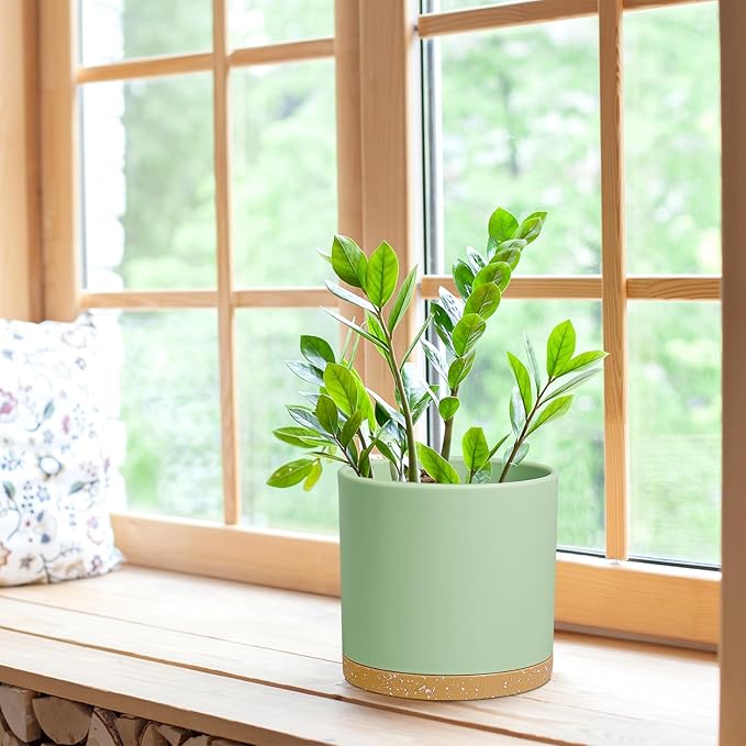 8 Inch Medium Flower Pots for Indoor Outdoor Plants, Cylinder Deep Plant Pots - Image 4
