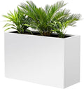 Metal Rectangular Outdoor Planter Box 36" x 15" x 24" White Steel Long Planter by DISCOVERINGBEAUTY