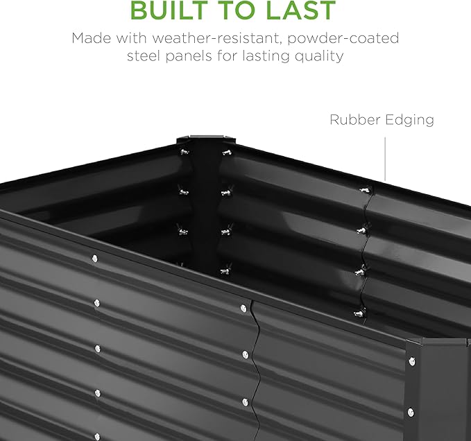 Best Choice Products 4x2x2ft Outdoor Metal Raised Garden Bed, Deep Root Box - Image 7