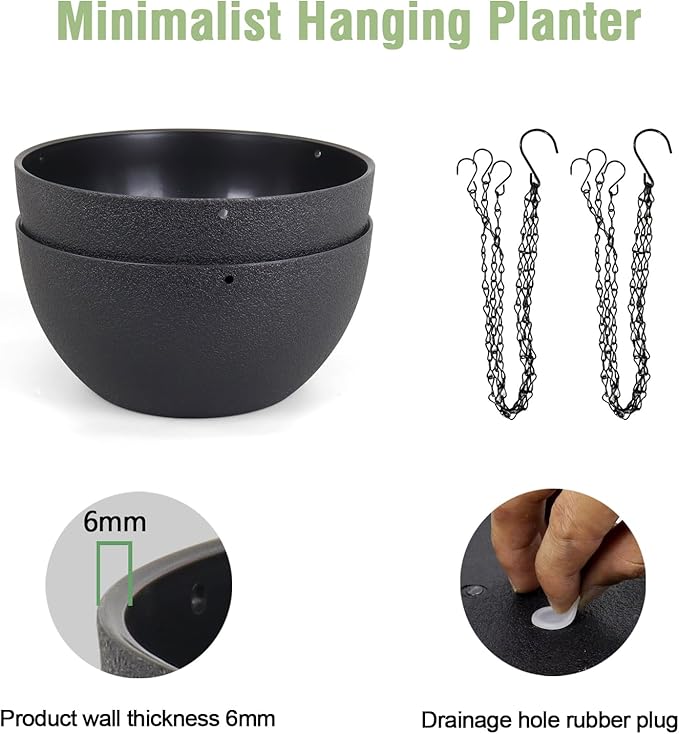 8 inch Small Hanging Planters Plant Pots - Image 4