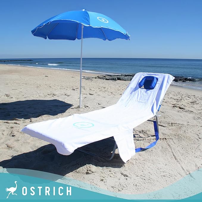 Ostrich Custom Fitted Towel for Chaise Lounge, Outdoor Beach Chair Cover - Image 2
