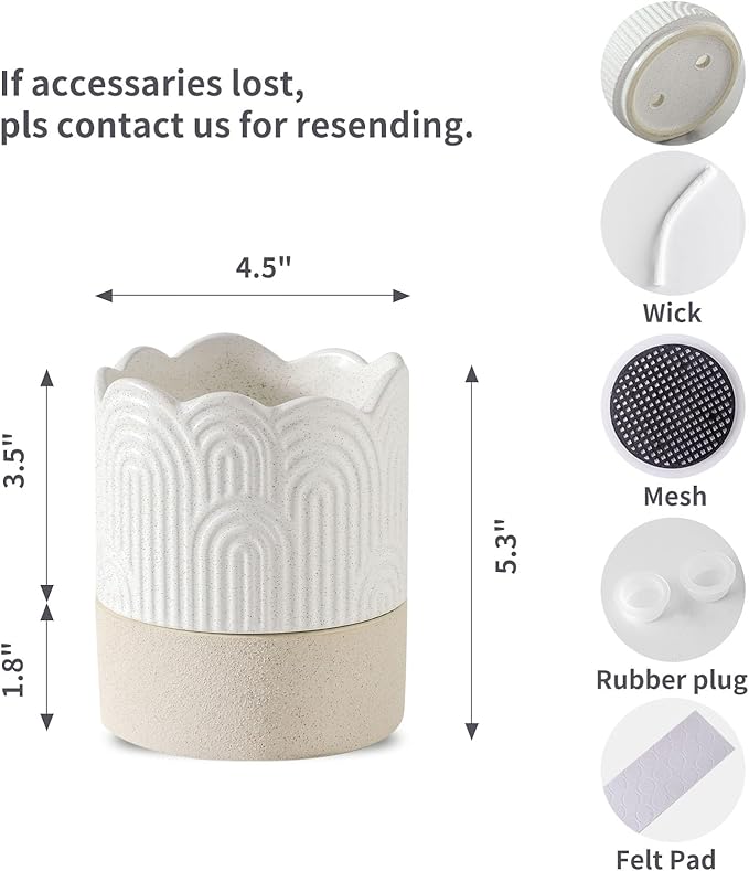 Nihow Self Watering Plant Pot: 4.5 Inch Ceramic Planter - Image 2