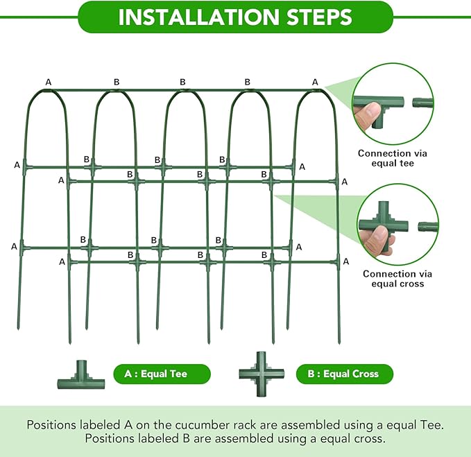 Cucumber Trellis for Raised Bed, U-Shape Garden Trellis for Climbing Plants - Image 6