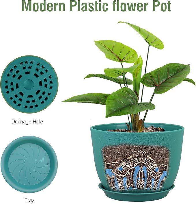 Plant Pots 12 inch, Plastic Planters - Image 4