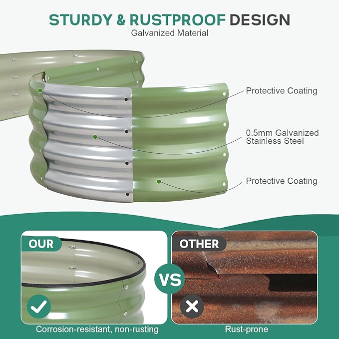 Galvanized Raised Garden Bed Outdoor - Image 3