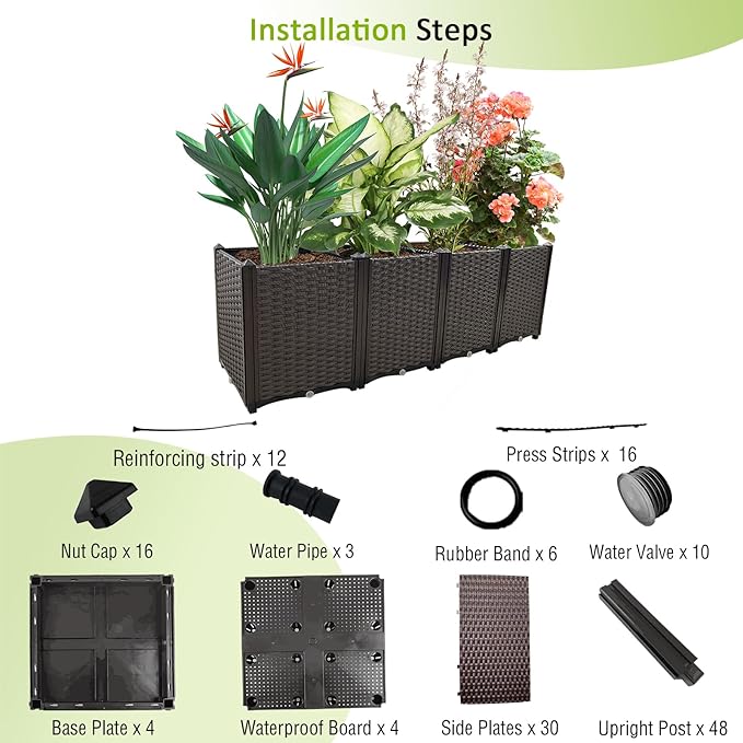 Large Planters for Outdoor Plants pots Elevated Garden Boxes Raised Garden Bed - Image 5