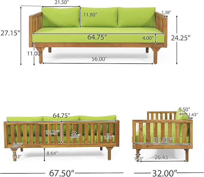 Claremont Outdoor 3 Seater Daybed - Image 4