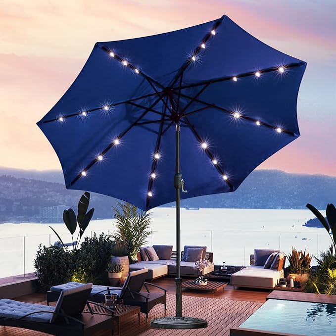 Sunnyglade 9' Solar LED Lighted Patio Umbrella - Image 6