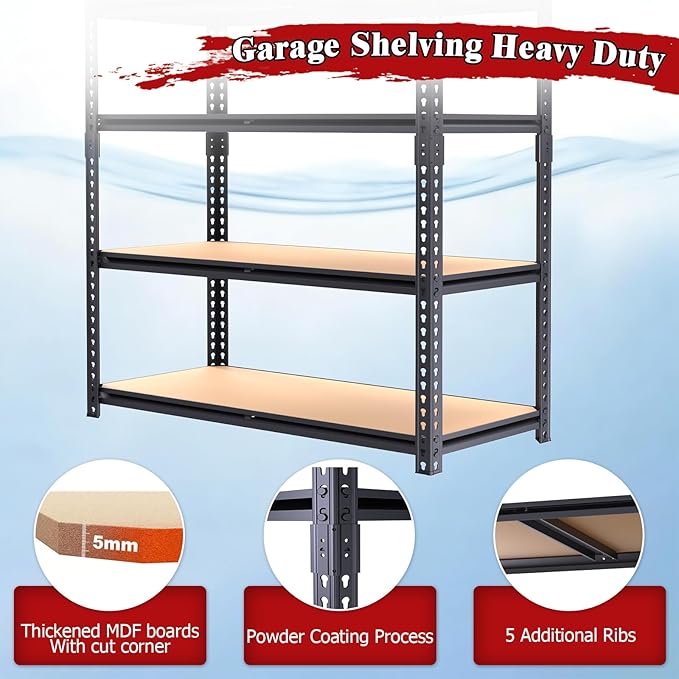 72" H Storage Shelves, Storage Shelves Heavy Duty, 2400LBS Metal Shelving Units - Image 6