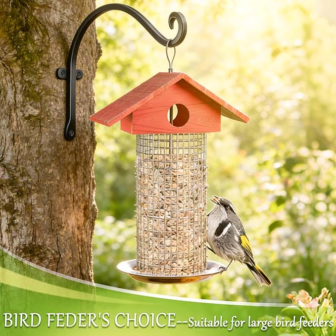 Qiang Ni Outdoor Bird Feeder Hanger Hooks: 12-Inch 50Lbs Wall Hanging Plant - Image 7