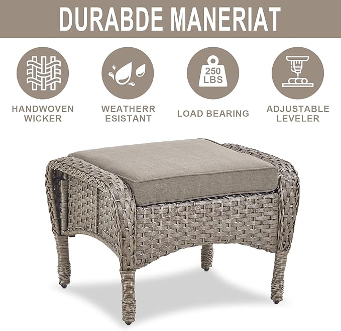 Belord Outdoor Ottomans for Patio Foot Rest - Image 5