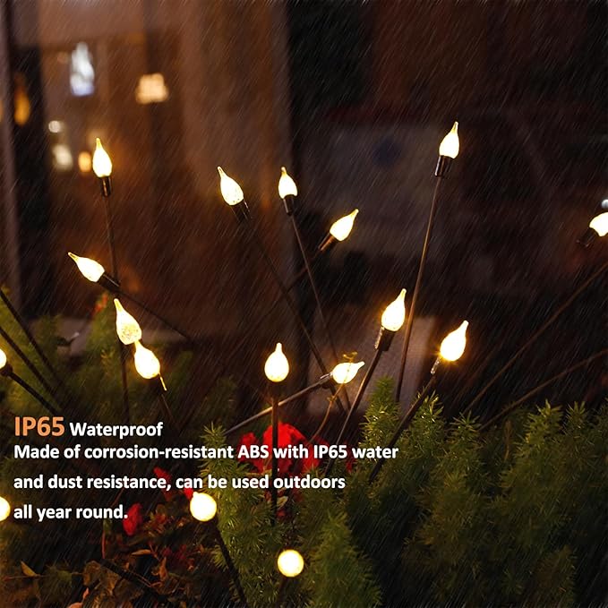 2 Pack Each 8 LEDs Solar Garden Lights Waterproof Outdoor Landscape Path - Image 3