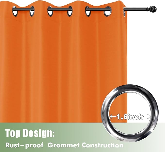 HolidayIdeas Outdoor Curtains for Patio Waterproof, 6 Panels - Image 4