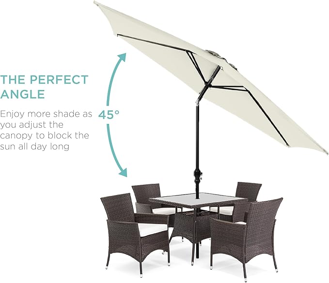 Best Choice Products 10ft Outdoor Table Compatible Steel Polyester Market Patio - Image 2
