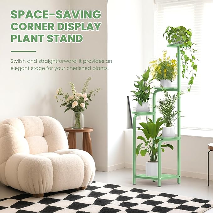 TOSKING 5 Tier Tall Plant Stand Indoor Outdoor, Heavy Duty Corner Shelf - Image 8