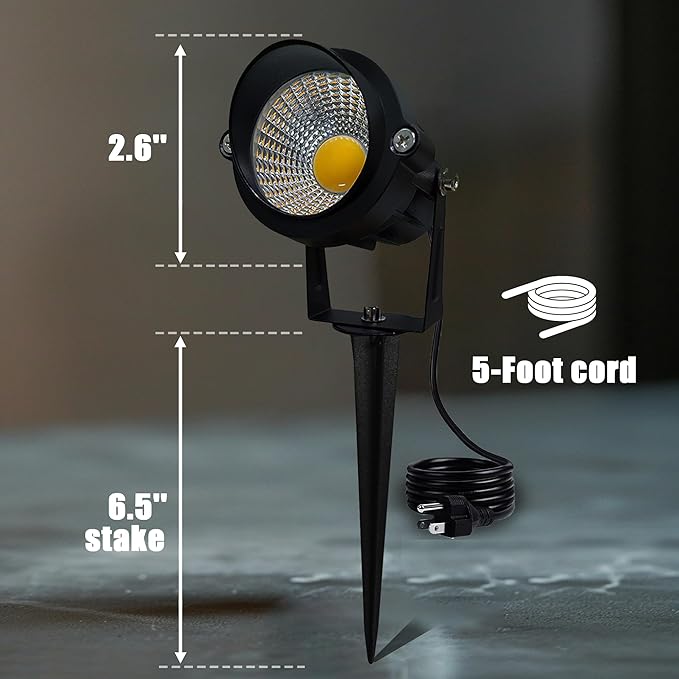 LED Outdoor Landscape Spotlight - 120V 12W Warm White Waterproof Spot Lights - Image 5