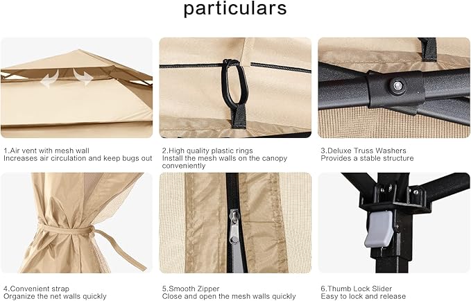 COOSHADE 11x11Ft Easy Pop Up Gazebo Tent Instant Outdoor Canopy Shelter - Image 3