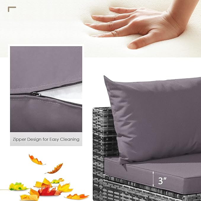 Tangkula 7 Pieces Wicker Patio Furniture Set, All-Weather Outdoor Rattan - Image 7