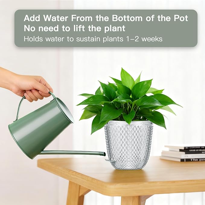 QCQHDU 2 Pack Self Watering Pots, 5.7 Inch Flower Pots - Image 3