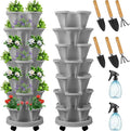 Umigy 2 Set of 7 Tier Vertical Planter Stackable Tower Planters Strawberry Herb by Umigy