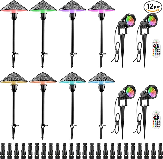 ZUCKEO RGB Color Changing Landscape Lights Low Voltage Pathway Lights 12V 24V by ZUCKEO