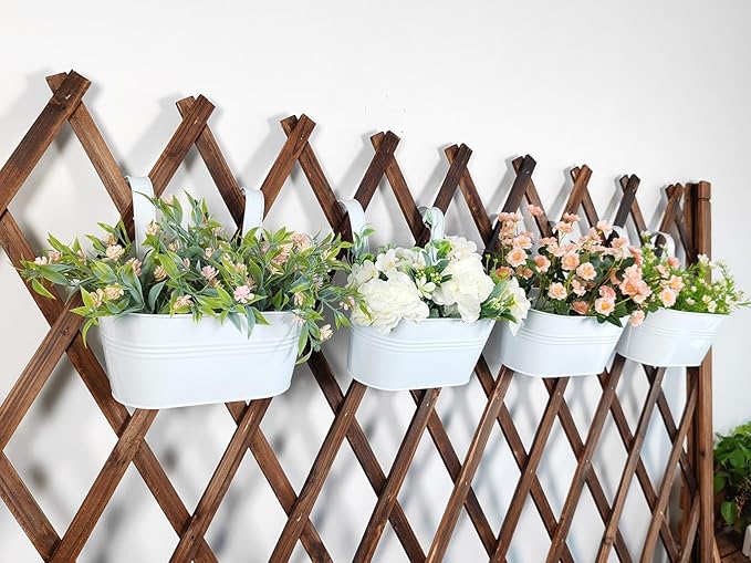 10" Hanging Flower Pots, Railing Planters Fence Pot - Image 6