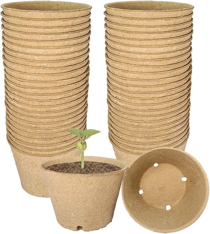 50 Pack 4 Inch Peat Pots, Biodegradable Seed Starter Pots by Unknown