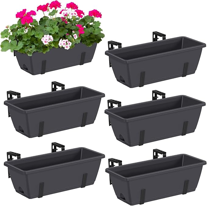 CADUKE Railing Planter Boxes 6 PCS, Planter Boxes by CADUKE