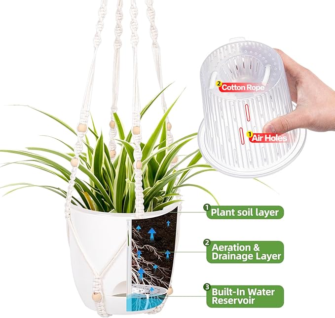 2-Pack 7.1-Inch Self-Watering Orchid Hanging planterS - Image 4