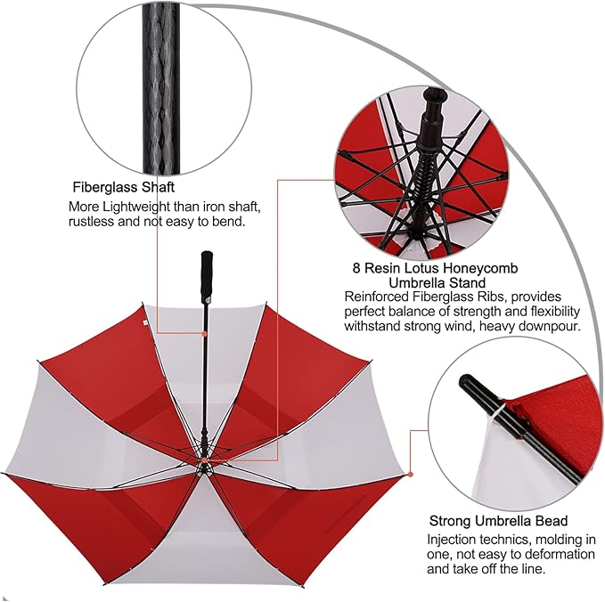 G4Free 47/54/62/68/72 Inch Automatic Open Golf Umbrella Oversize Extra Large - Image 4